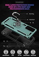 Vista 6 de Funda para Xiaomi Redmi Note 11 Pro con protector de pantalla, función atril de protección resistente de doble capa a prueba de golpes, funda Verde