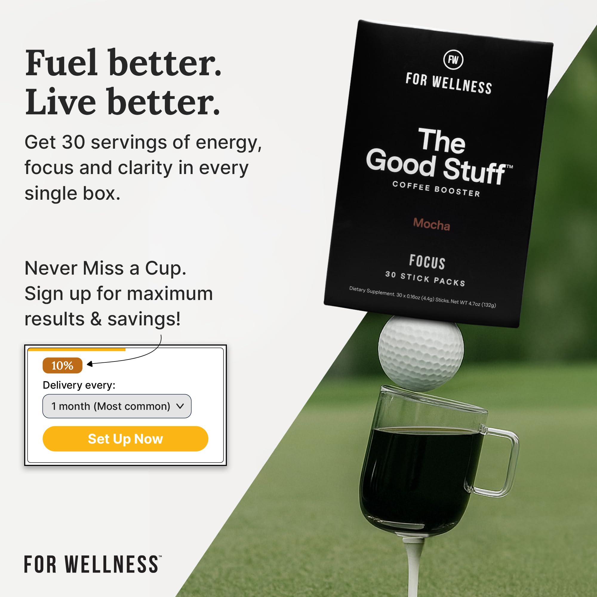 For Wellness The Good Stuff Focus Healthy Mocha Coffee Creamer Powder with Collagen MCT Oil L-Theanine Keto Non-Dairy — view 6