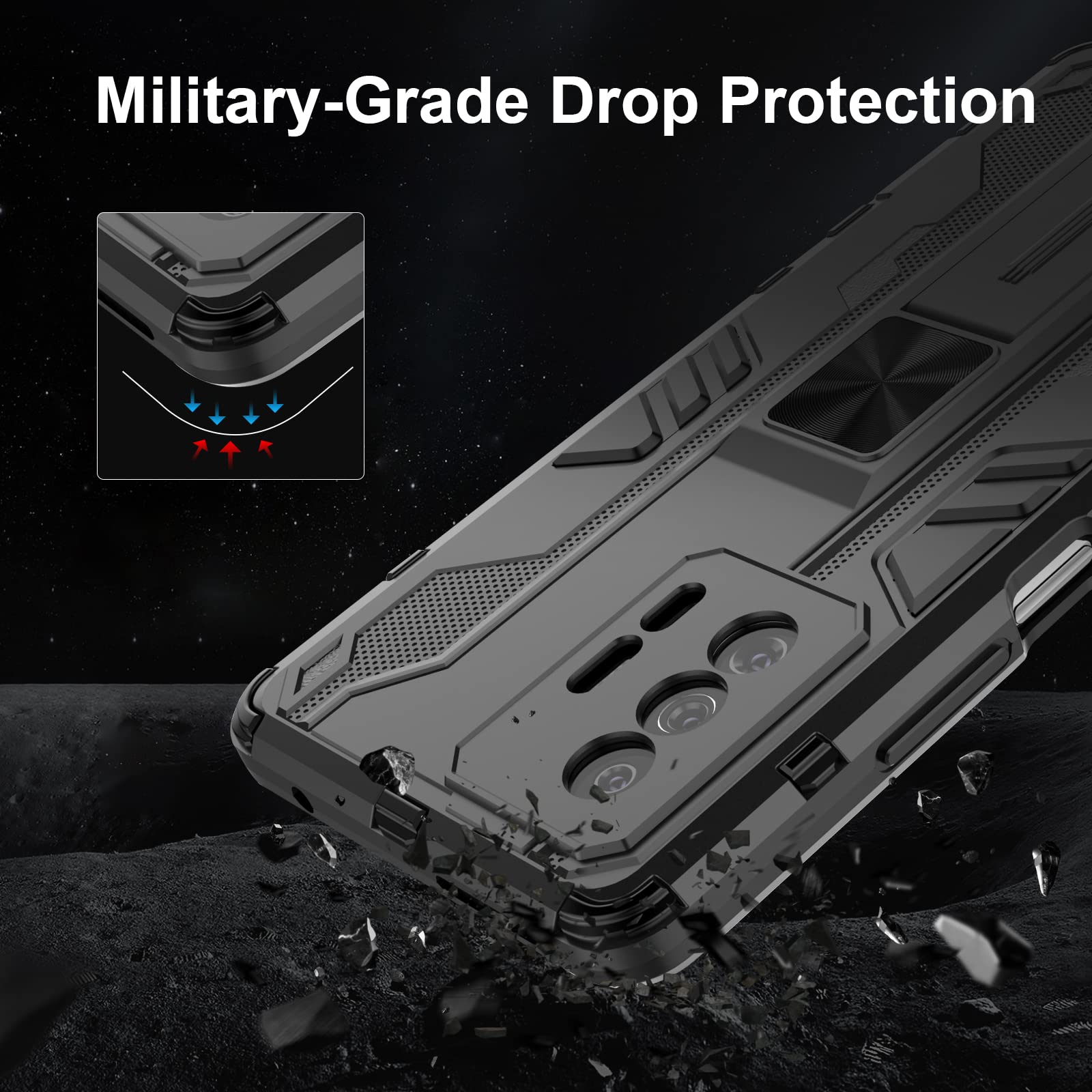 Funda para Xiaomi Redmi Note 15 Pro 5G, Carcasa Antigolpes con Soporte anular metálico, Case Protectora de Grado Militar, Azul — view 701