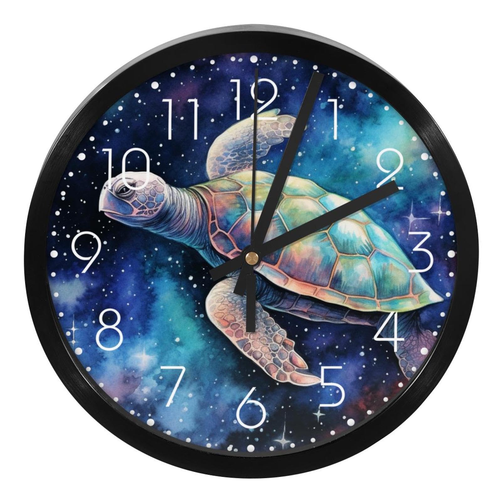 Horloge murale tortue de mer galaxie étoilée, cadeau de décoration idéal