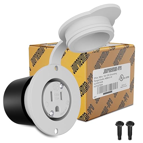 Journeyman-Pro 5279 15 Amp 120-125 Volt, NEMA 5-15 Flanged Outlet,