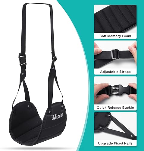 Miniatura 2 de Hamaca de pie de avión  Reposapiés de viaje ajustable con espuma viscoelástica  Reposapiés portátil debajo del escritorio para trabajo o relajación