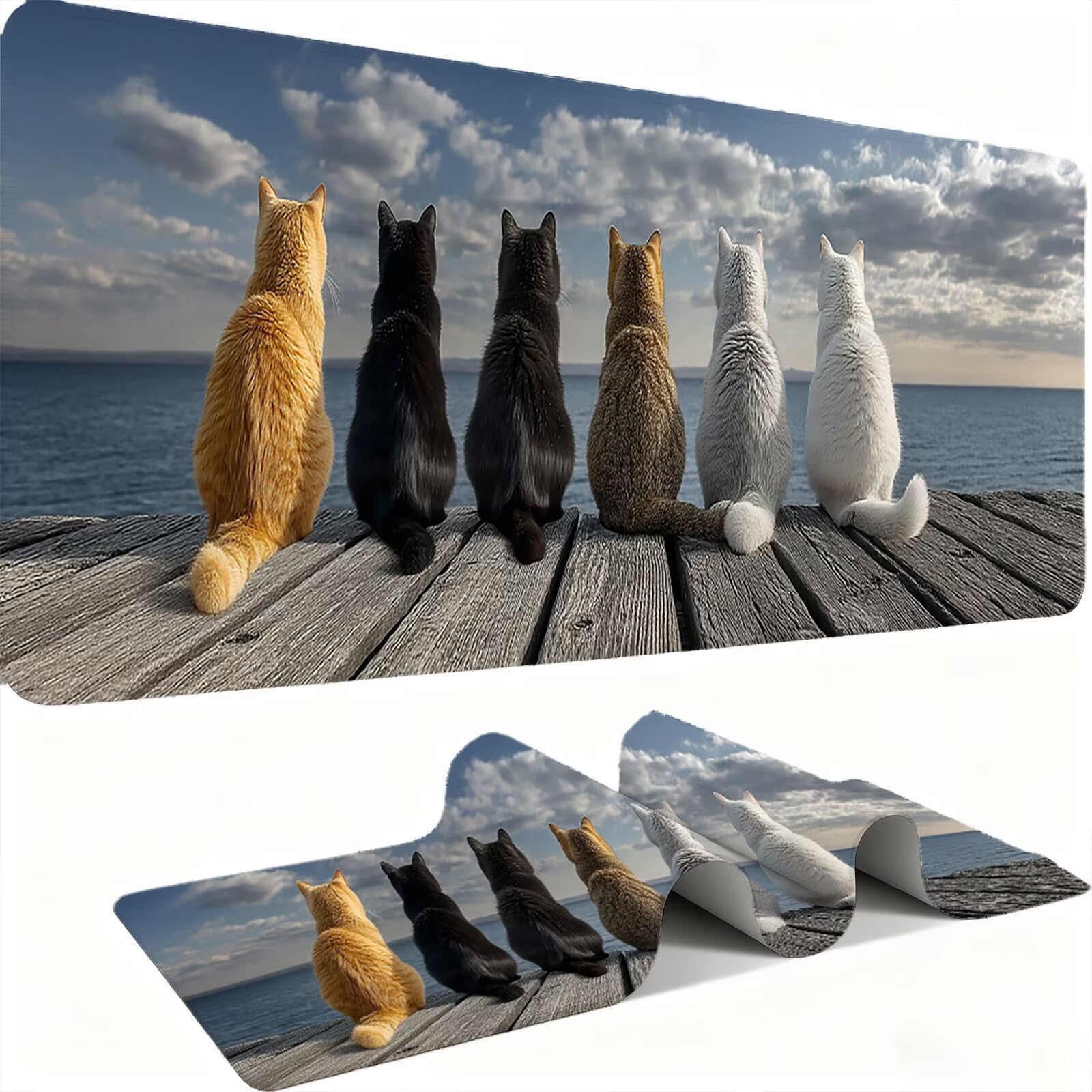 Podkładka pod mysz 1200 x 600 mm Podkładka pod mysz dla graczy, podkładka pod mysz na biurko bardzo cienka antypoślizgowa gumowa podstawa zmywalna ulepszona prędkość PC, komputer, rozmowa z widokiem
