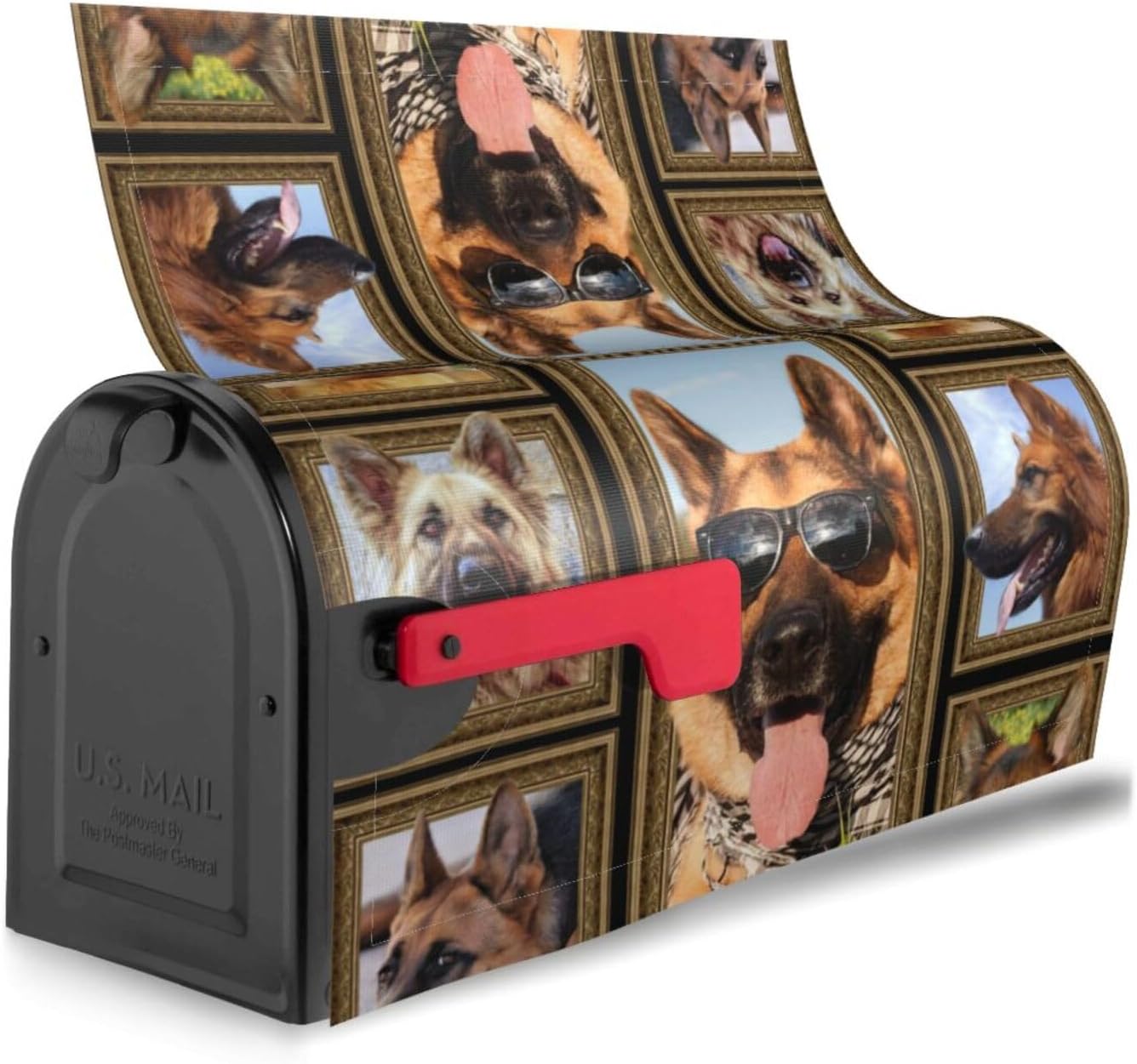 German Shepherd Dog Magnetic Mailbox Cover Standard Size Post Box for Outdoor Garden Yard Home Decor 21x18 in