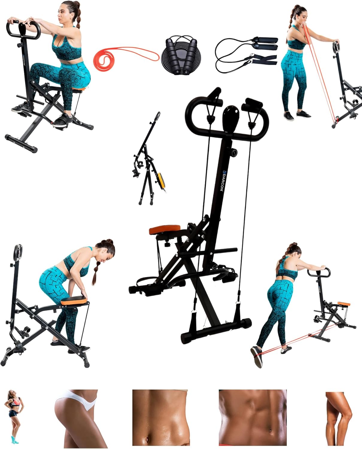 DARCON Squat Machine for Women – Deep Squat Rowing Machine for Abs – Home Workout Equipment for Women-Men, Power Rider Row Squat for Glutes, Legs and Full Body Workouts