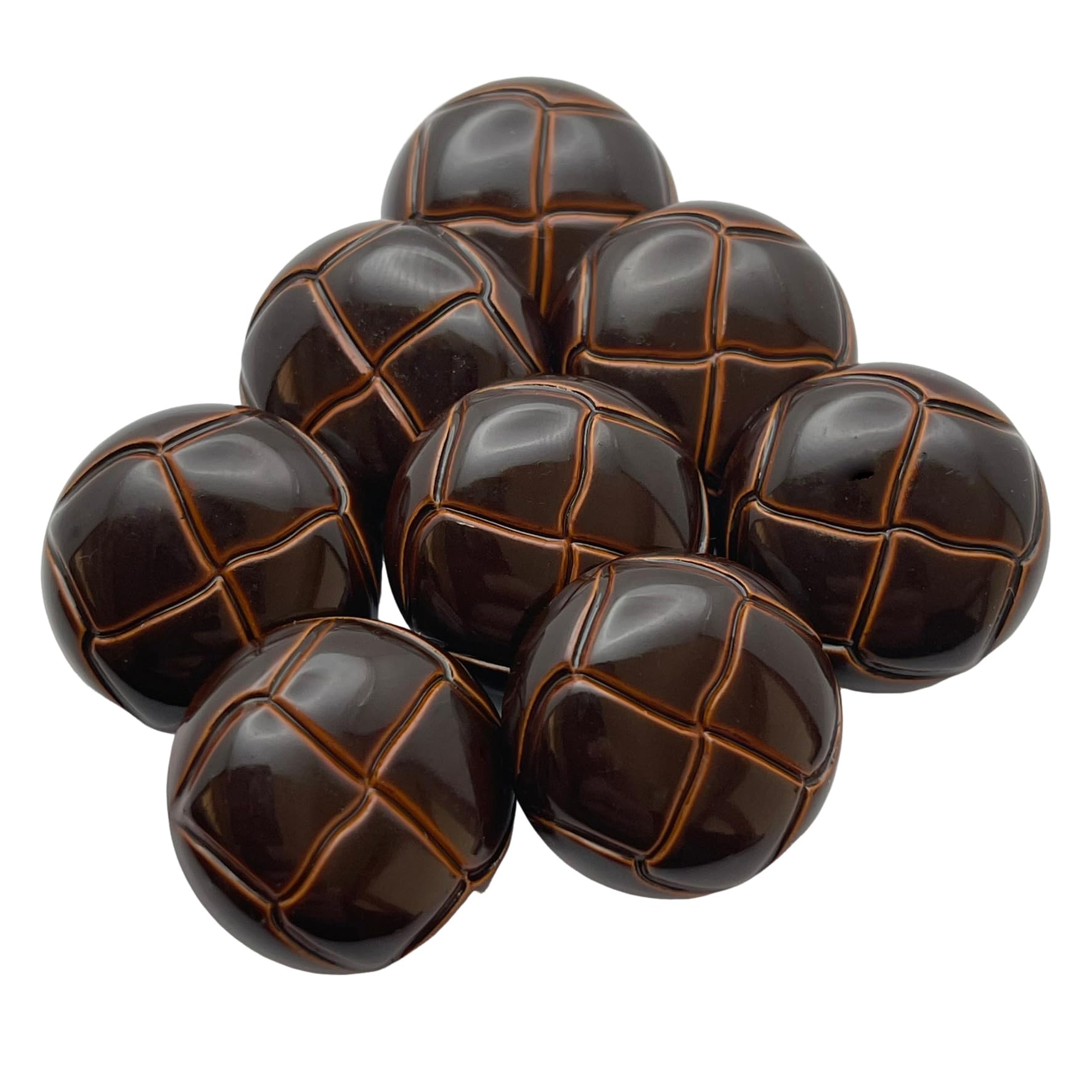 Amazon | エデンボタン 革調 くるみボタン 21.5mm 8個入 茶[B-32