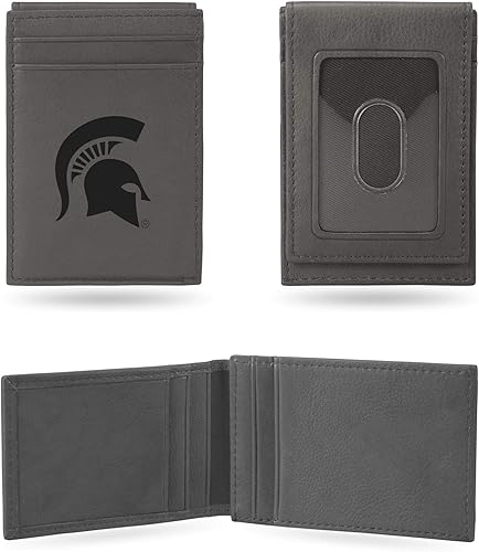 Miniatura 51 de Rico Industries NCAA - Cartera de bolsillo frontal grabada con láser - Compacta/cómoda/delgada Marrón