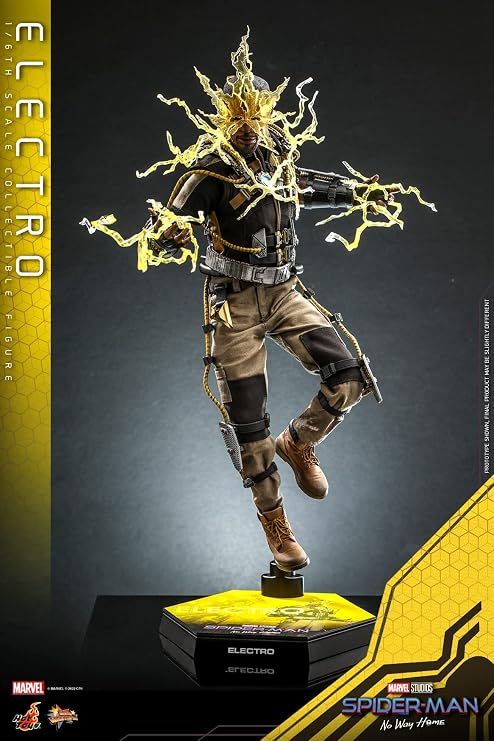 Movie Masterpiece Spider-Man: No Way Home Electro 1/6 Scale Figure, Black, Approx. 11.4 inches 29 cm Tall MMS664