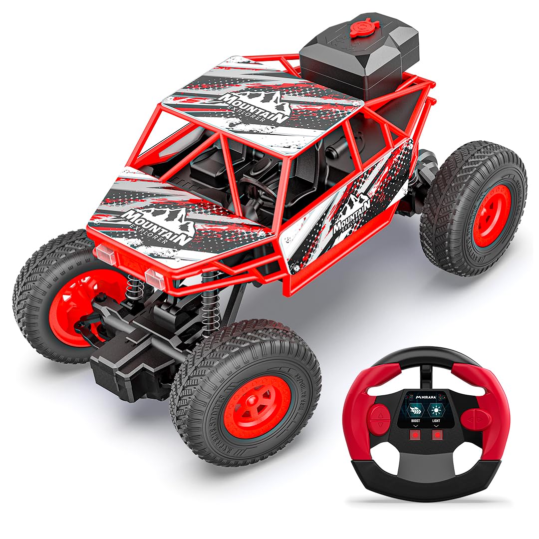Mirana Duster 2WD RC Car Toy for Kids | Rechargeable USB C-Type Offroad Monster Truck with Smoke Exhaust | High Speed ATV Remote Control Rock Crawler | Gift for Boys & Girls (Smoke - Red)-image-16
