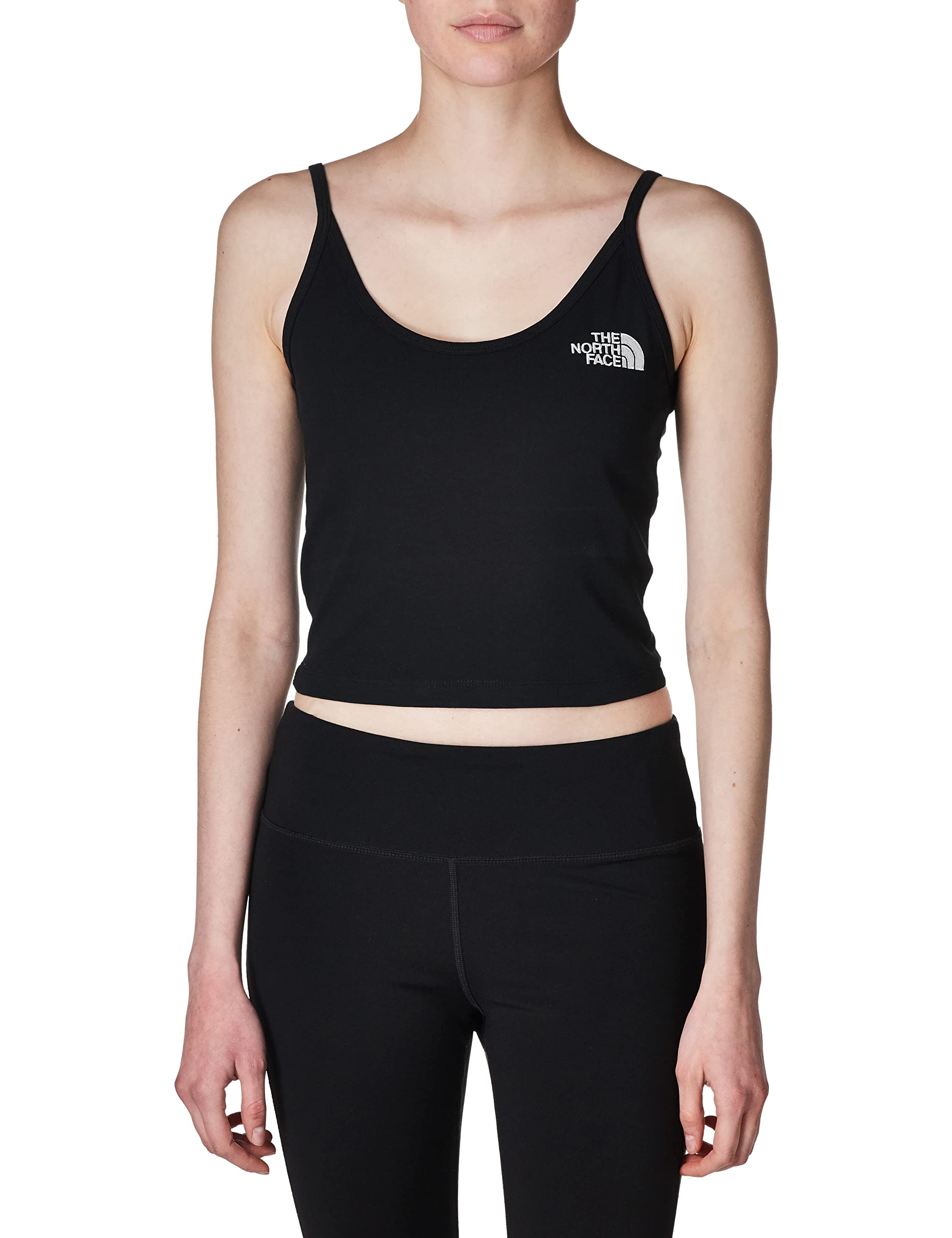 The North Face Women's Black Sleeveless Tops, Xs, Strappy Round Neck Cotton-Blend Top