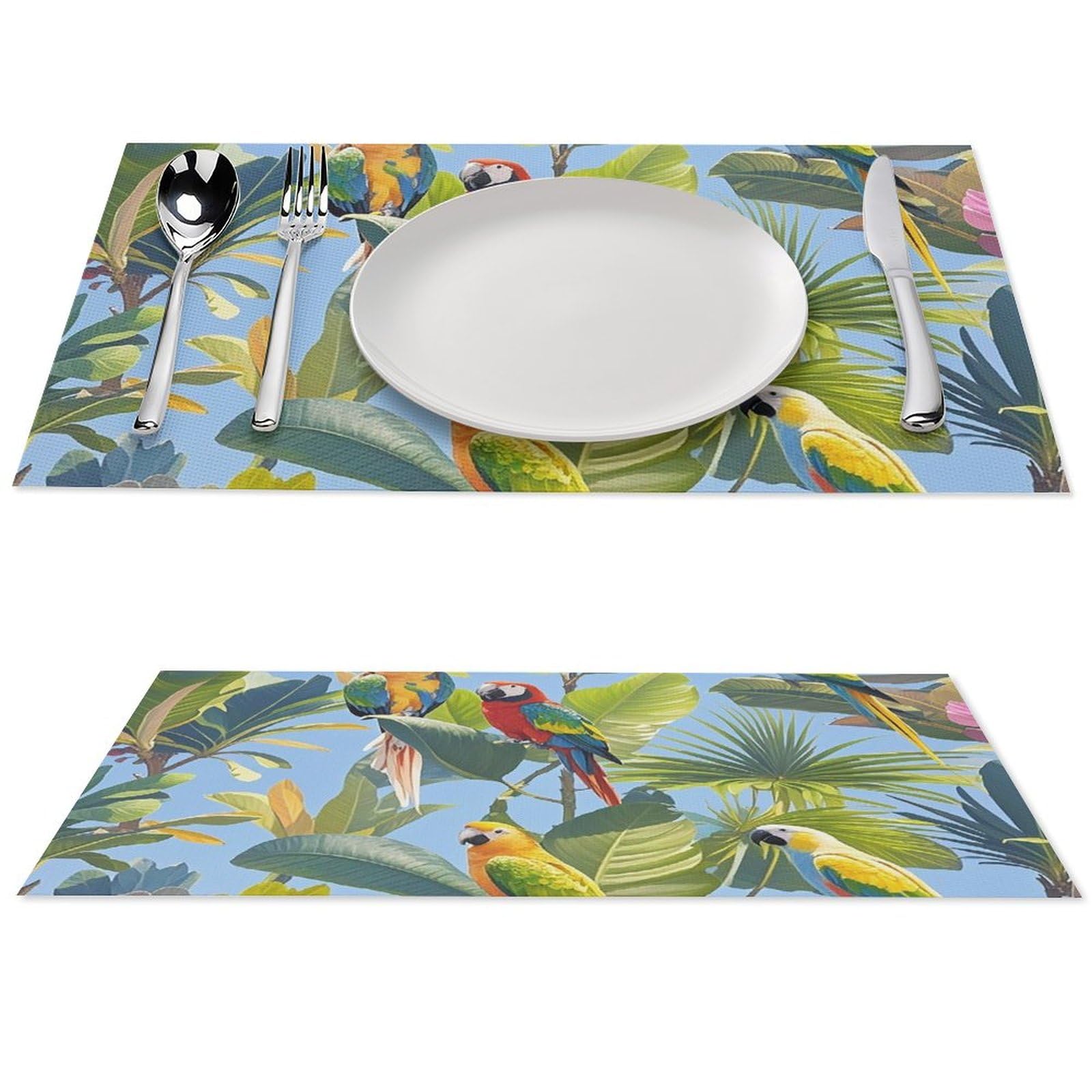 Sets de table tropicaux en PVC lavable x6 pour cuisine et salle à manger