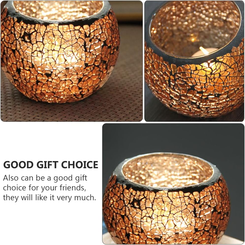 Garneck 10cm Crystal Candle Holder Table Ornament Votive Candle Bowl Glass Round Tealight Candle Lantern Romantic Candelabra Vase for Wedding Table Centerpieces Birthday Party Decoration