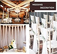 Vista 8 de Rollos de tela de tul blanco de 54 pulgadas por 20 yardas, perno de carrete de tutú para decoración de bodas, falda tutú de baby shower, envoltura