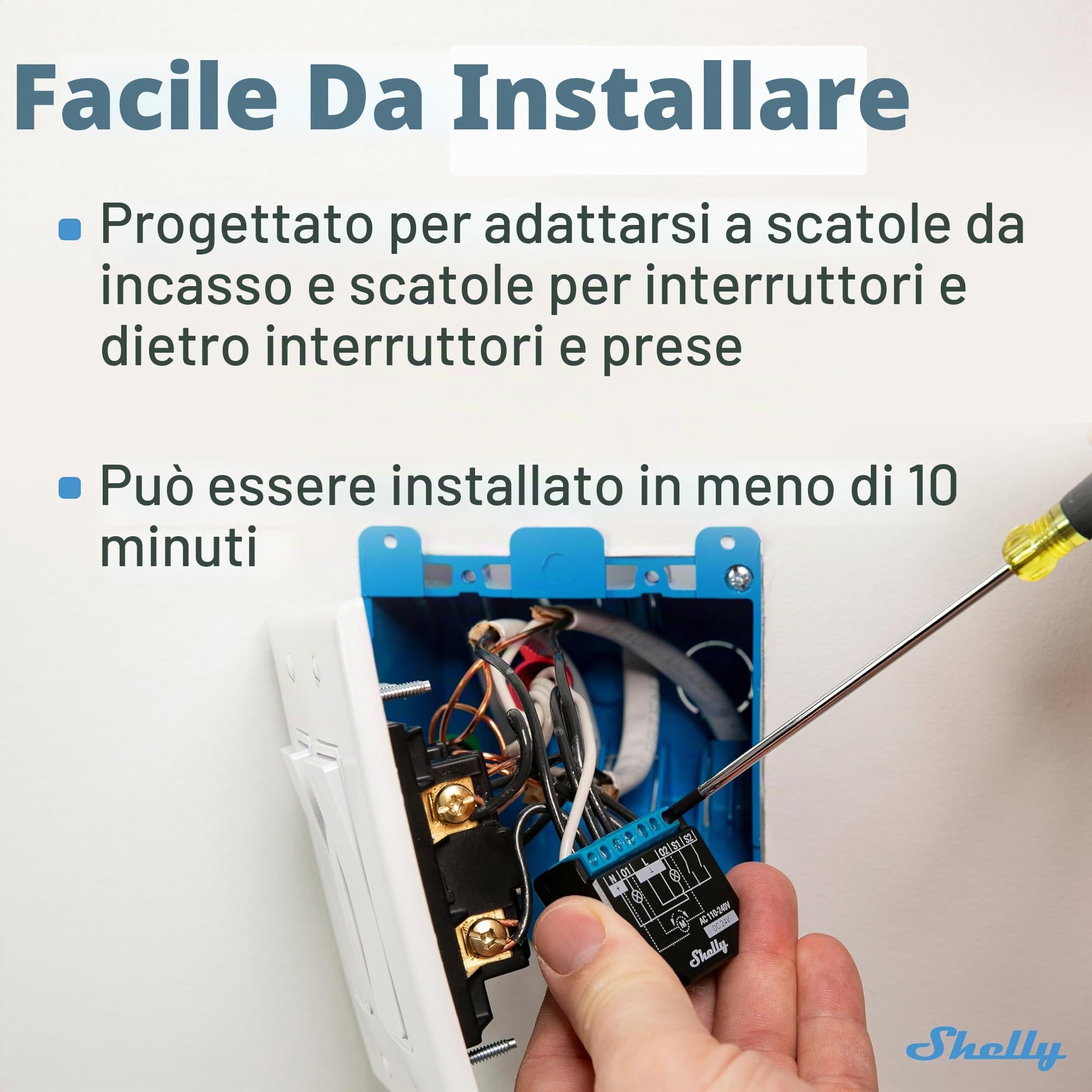 Shelly Plus 2PM, confezione da 2 & Plus 2PM interruttore Relè Wi-Fi a 2 canali, consente controllo di luci e interruttori o apertura e chiusura di tapparelle e misurazione della potenza rilevata, nero