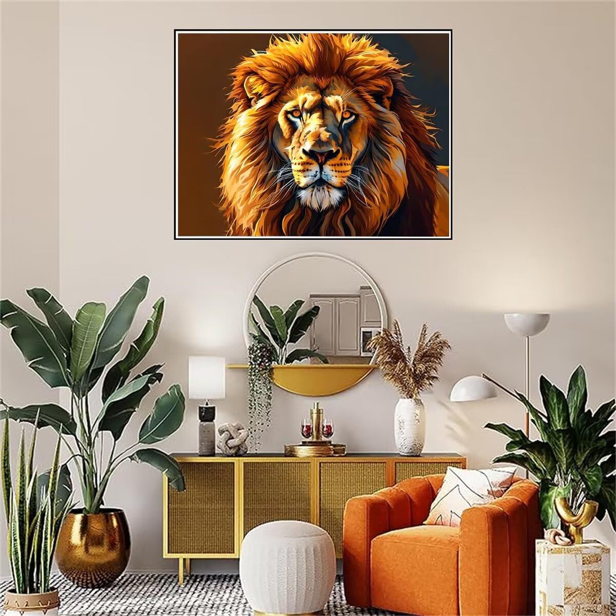 Kit De Pintura Por Números – León, 40x50 Cm, Incluye Pinceles Y Pinturas Acrílicas, Para Adultos Y Niños Principiantes