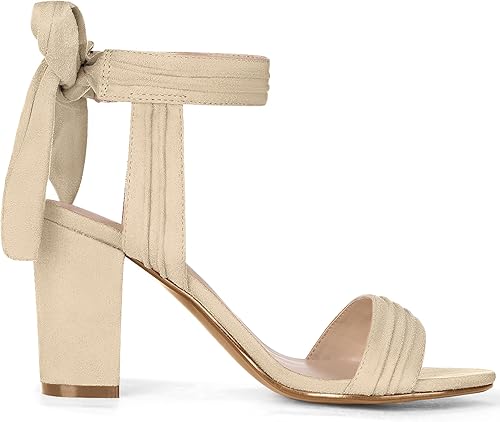 Miniatura 6 de Allegra K Sandalias de tacón grueso con puntera abierta para mujer