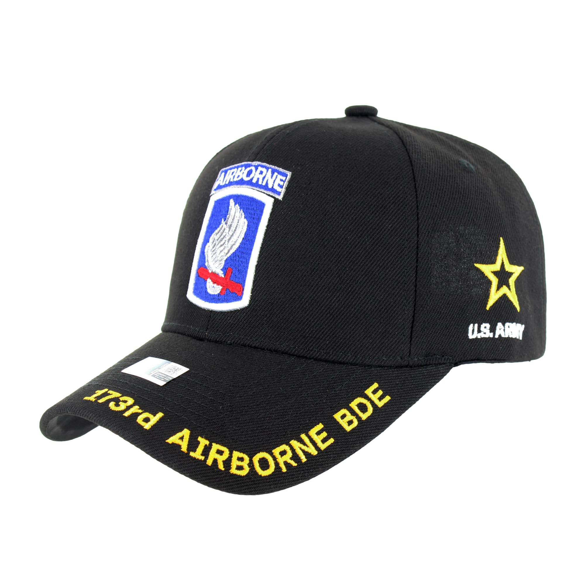 Officially Licensed U.S. Army Military Vietnam Veteran Baseball Cap - 173rd Airborne Embroidered U.S. Flag Premium Quality Adjustable Hook-and-Loop Closure Hat