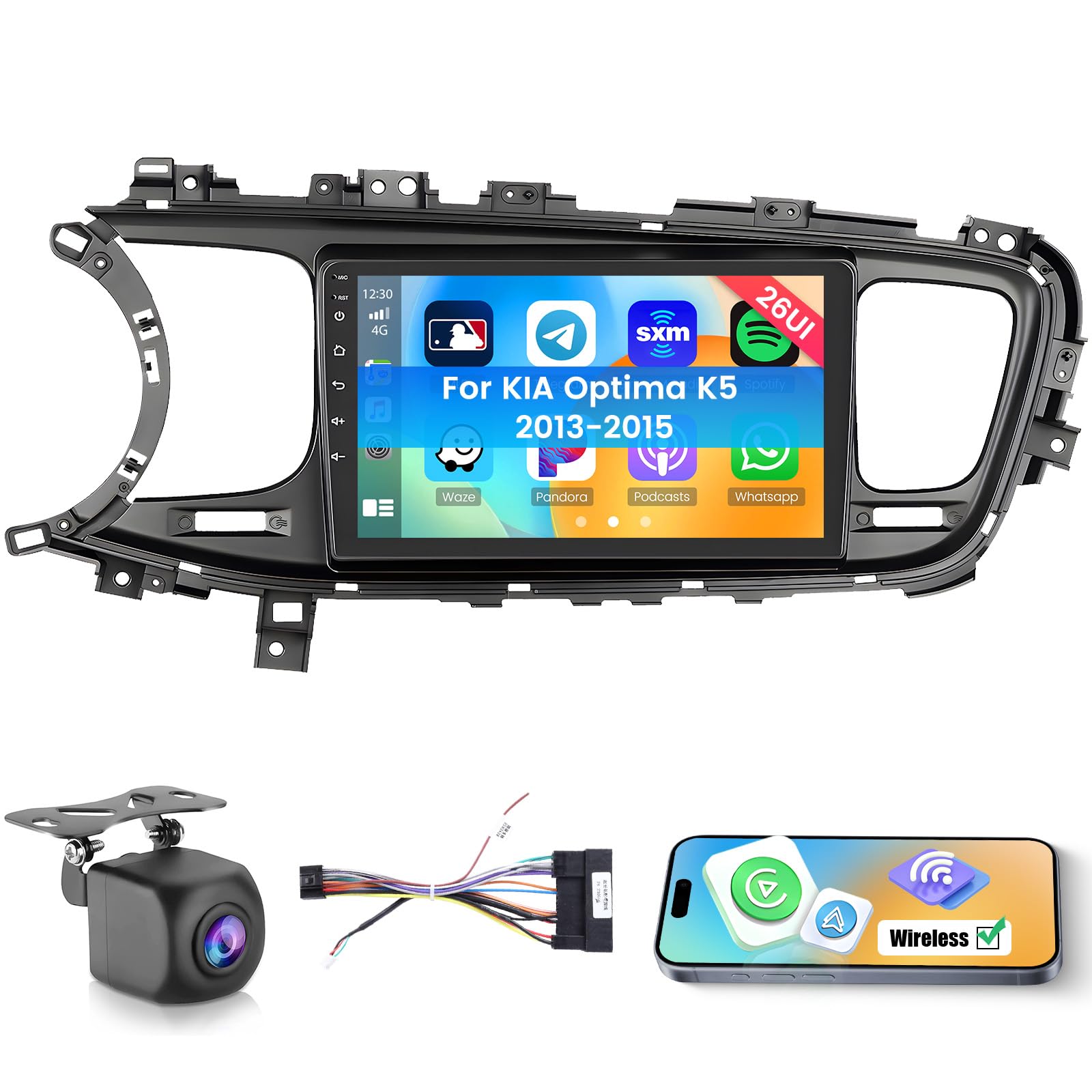 Android Car Stereo for Kia Optima K5 2013 2014 2015 (LHD) with CarPlay Android Auto 26UI 2GB+64GB