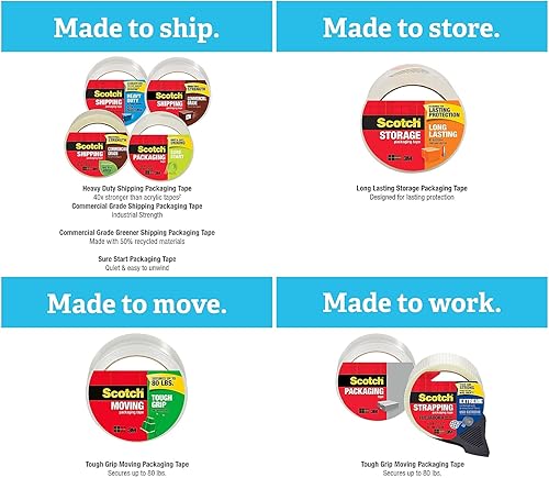 Miniatura 3 de Scotch H122 - Dispensador compacto y de carga rápida para cinta de sellado de cajas, núcleo de 3 pulgadas, plástico, gris