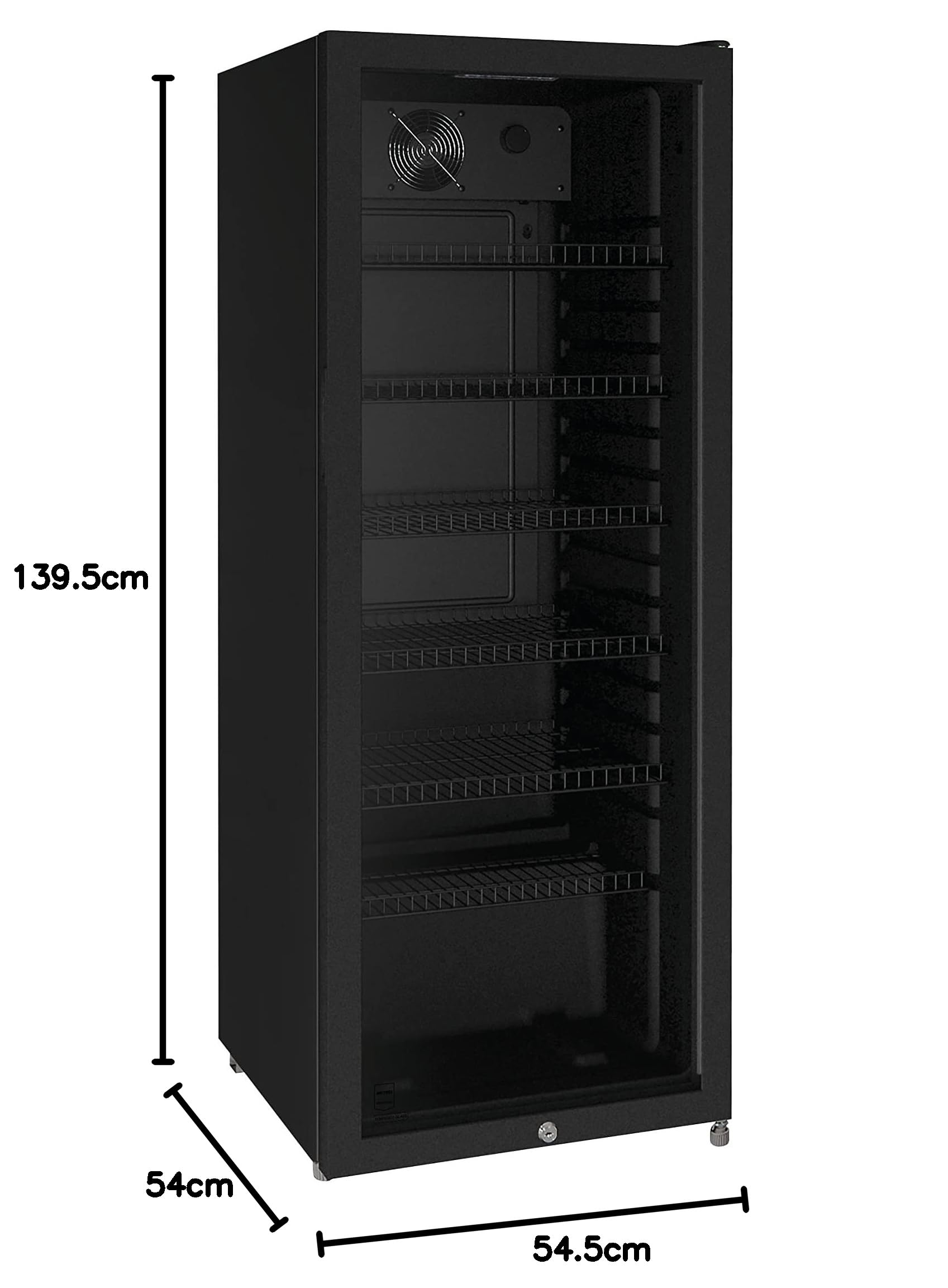 METRO Professional Réfrigérateur à Boissons GSC4240B, 237 L, 110 W, Métal/Verre, 54 x 54.5 x 139.5 cm, Noir