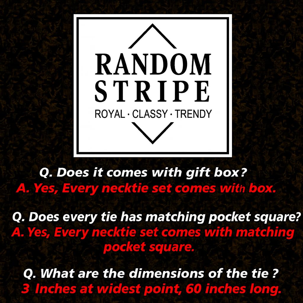 Random Stripe Premium Tie Combo Set for Men – Necktie, Pocket Square & Royal Brooch – Gift Box Included – Available in 9 Elegant Colors (Maroon) - Image 4 thumbnail