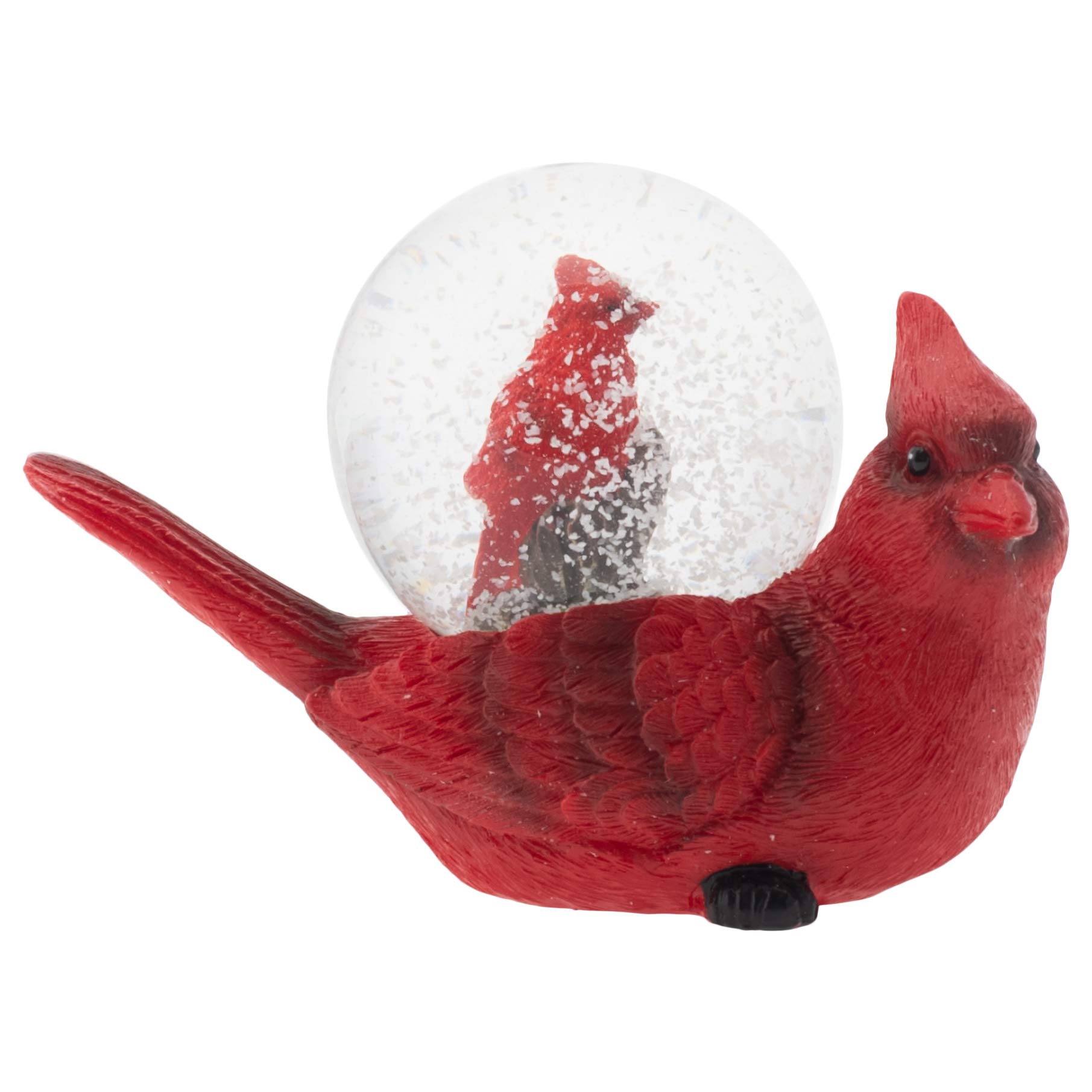 Elanze DesignsMommy Red Cardinal and Baby Magical Whimsical Tabletop Dresser Nightstand Figurine Miniature 45MM Sturdy Polyresin Glitter Water Snow Globe Decoration