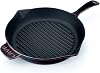 Lava Premium Series - Cast Iron Grill Pan, Round, 28 cm, Solid Handle, Enamel, Majolic Purple