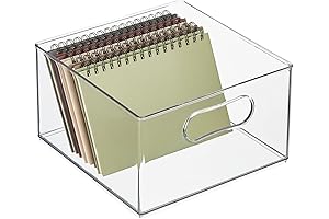 mDesign Clear Storage Bins for Office Organization