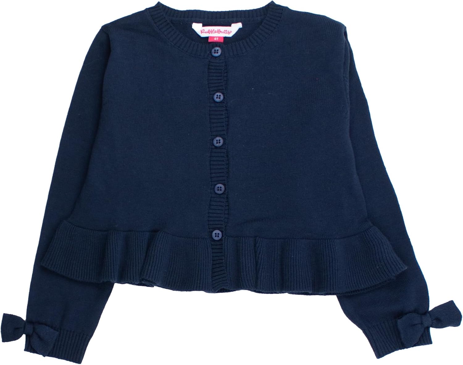 RuffleButts Baby/Toddler Girls Sweater Knit Peplum Cardigan