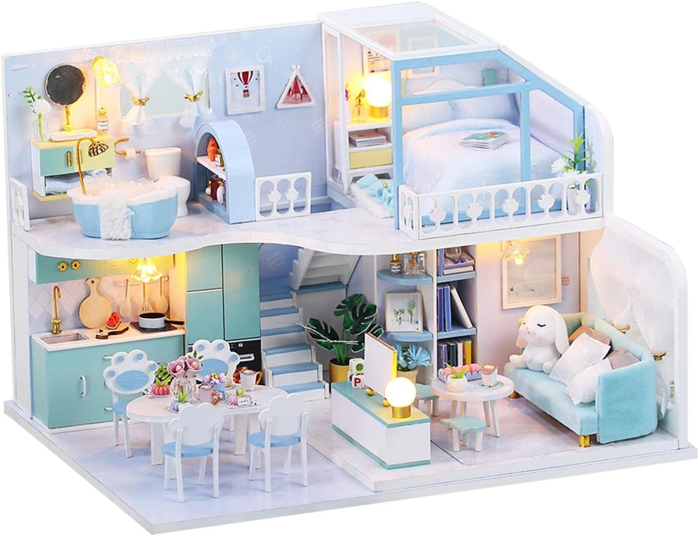 ATORSE™ Wooden Miniature Dollhouse Creative Room Furniture Kit Adults Romantic Gift|Dolls & Bears | Dollhouse Miniatures | Doll Houses