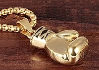 Vista 3 de Hamoery Collar con colgante de cadena de guante de boxeo de acero inoxidable punk para hombres y mujeres