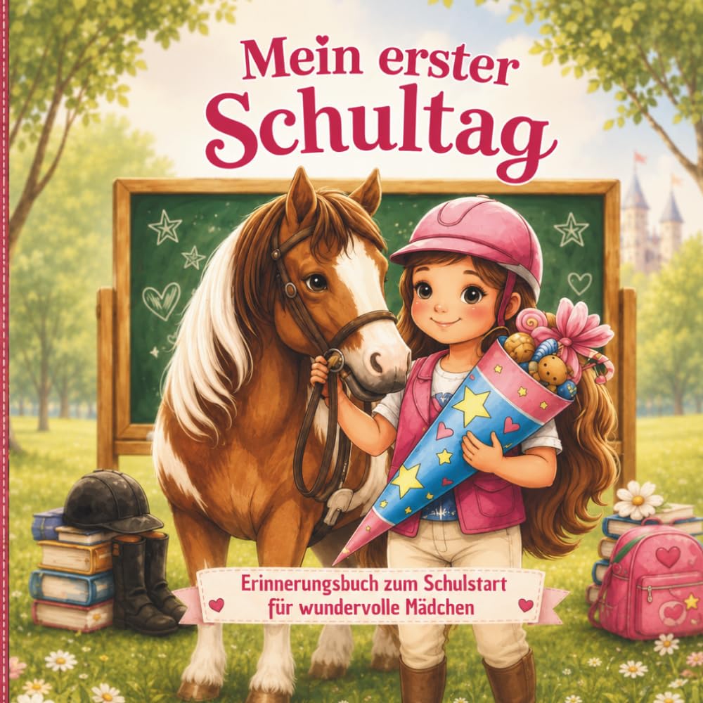 Mein erster Schultag! Erinnerungsbuch zum Schulstart für wundervolle Mädchen, die Pferde lieben: Geschenk zur Einschulung: ausfüllen, unvergessliche ... Schultüte füllen - endlich Schulkind!