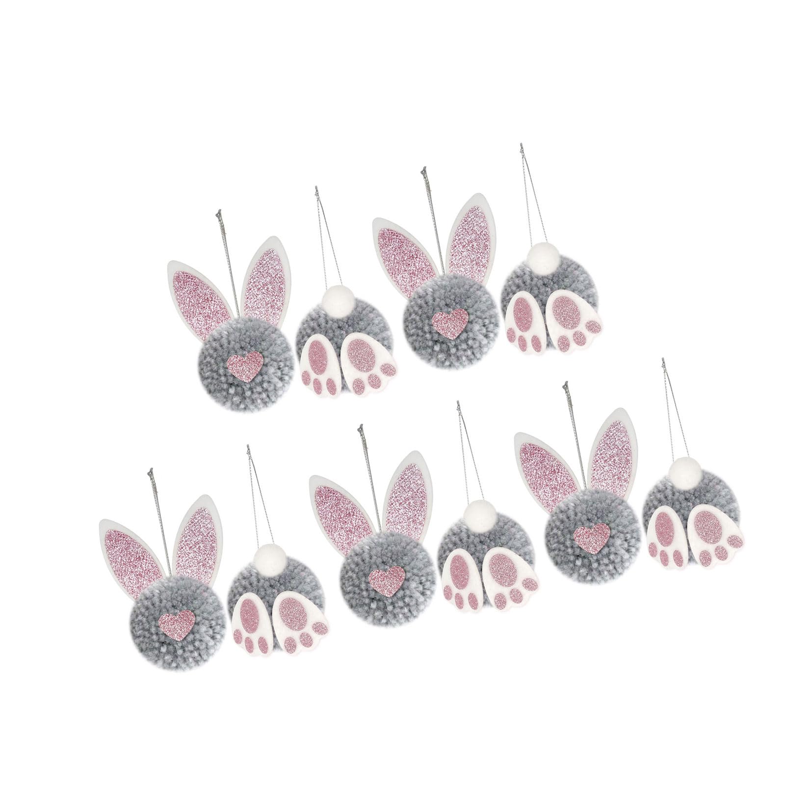 Piceioep Easy Install Rabbits Butt Ears Suspended Accessory for Festival Home Decoration Decorative Hanging Ornament Easter Rabbits Decoration