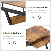 Vista 9 de SogesPower Estación de trabajo de escritorio para computadora móvil con estante para impresora y espacio para teclado, estación de trabajo