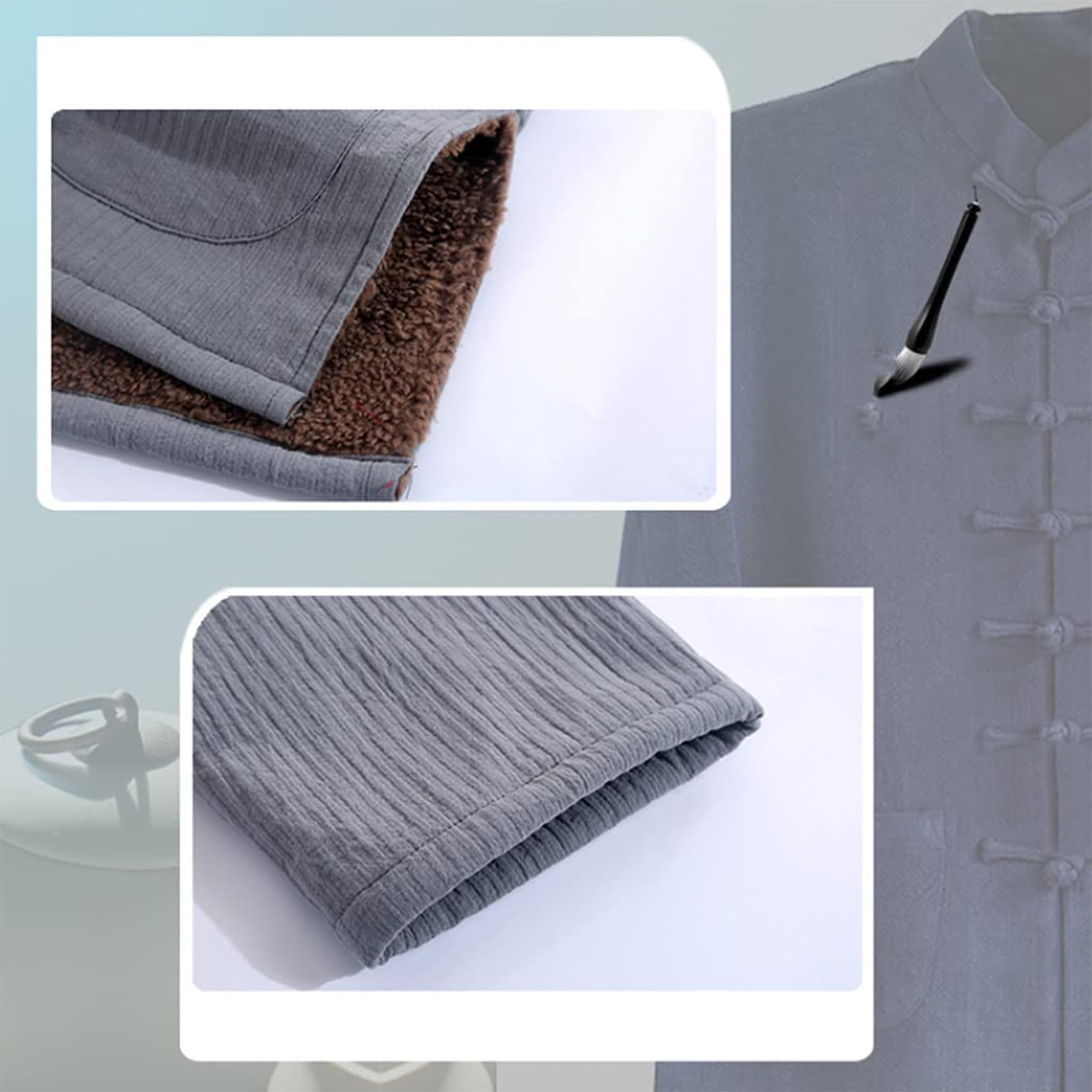 Traje Tang, Uniforme de Tai Chi de invierno for hombre, traje de espiga grueso, traje de meditación, abrigos acolchados, traje de espiga chino cálido, ropa de Kung Fu(Red_XL)