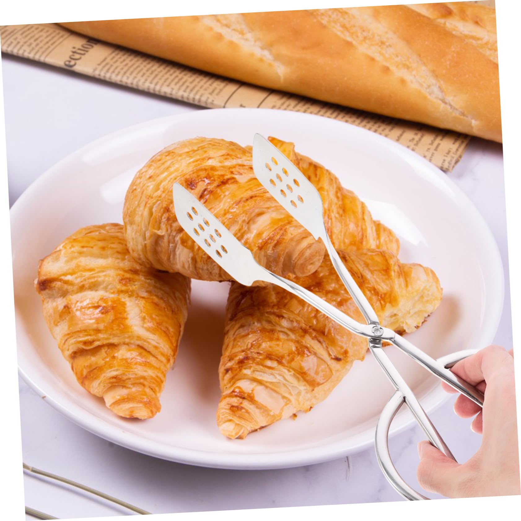 BESTYASH 2 pezzi Pinze per Alimenti in Acciaio da Clip Saldatura Faccia con Pinze Robuste per Insalata Buffet e Barbecue Utensili Cucina Multifunzione