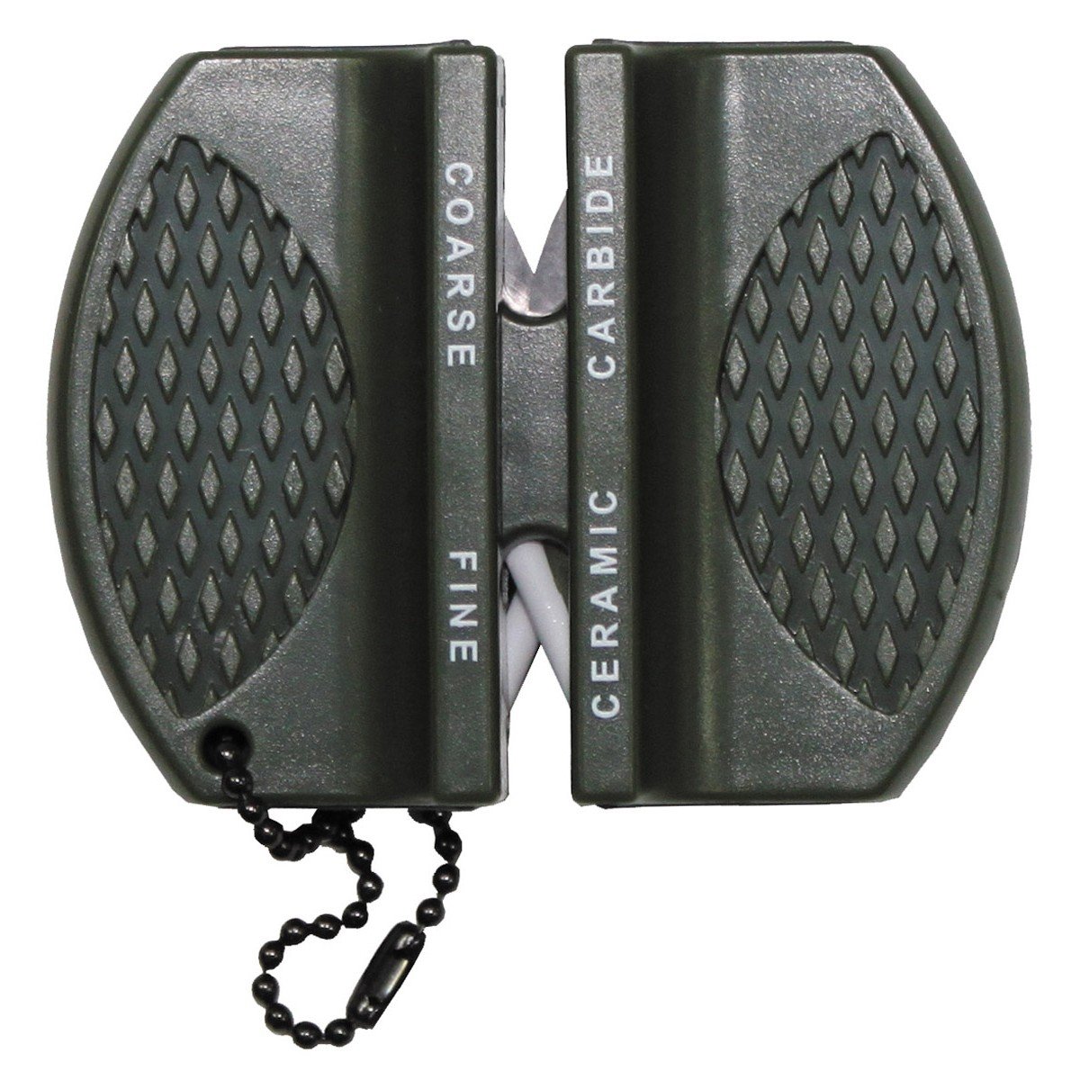 Oramics micro knife sharpener mini for outdoors, hunters and when on the move, sharpening tool, knife sharpener., 46105, olive