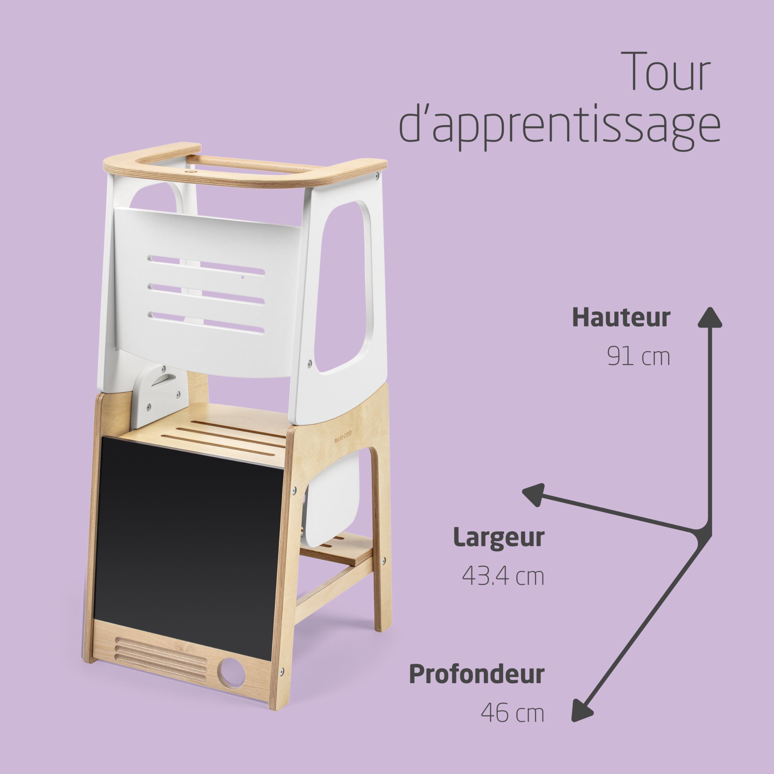 Maxi-COSI Toucan 3-en-1 Tour d'observation Enfant Montessori Bois 1,5-99 Ans 10-150 kg 3 hauteurs Bois Certifié FSC 100%