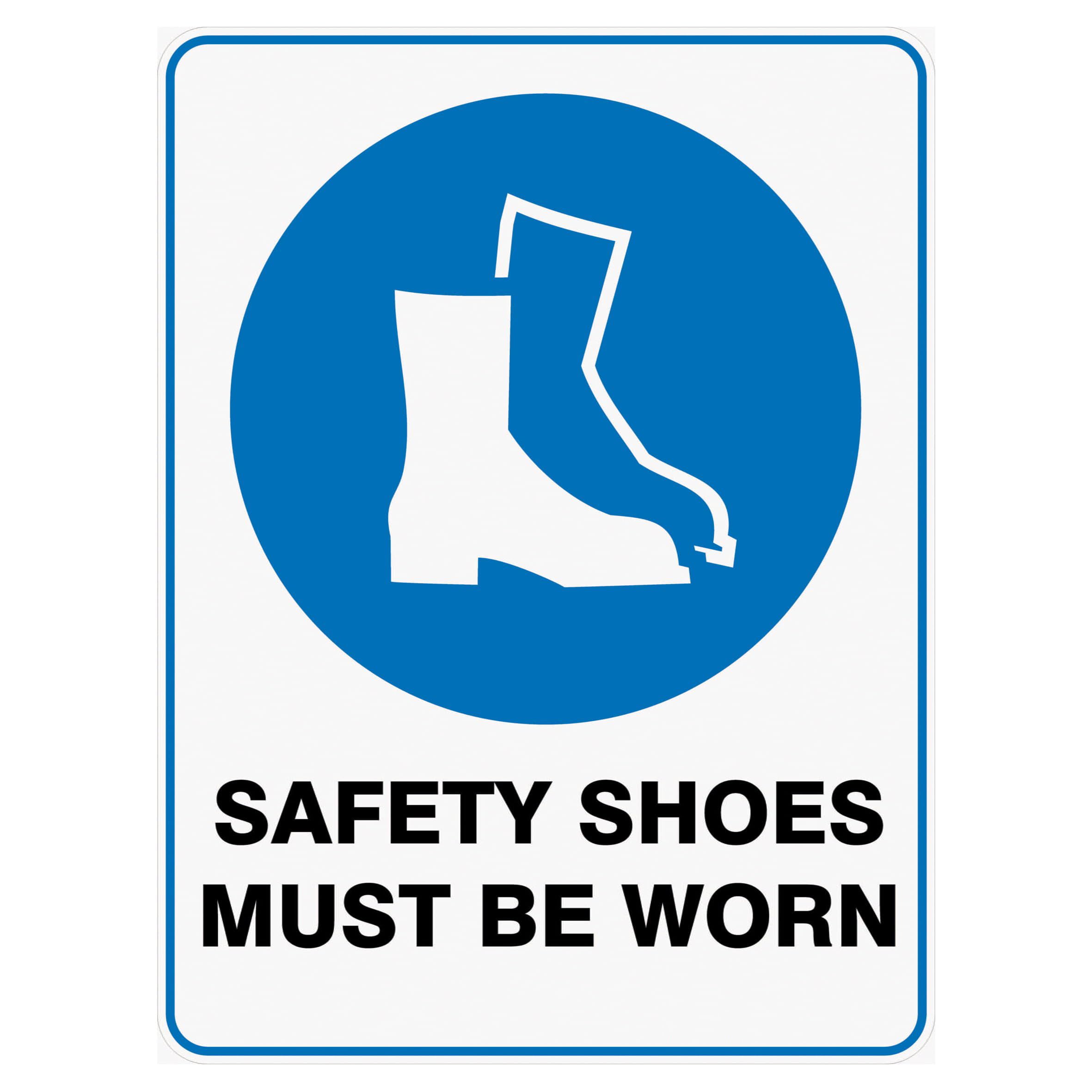 Safety Shoes Must Be Worn Mandatory Signs Metal Tin Sign 8 x 12 inch for Industrial & Commercial