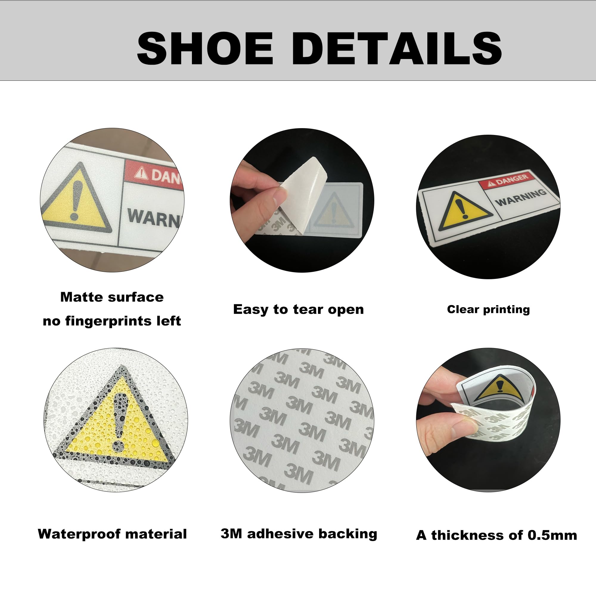 2 señales de advertencia de seguridad, 4 x 2 pulgadas, autoadhesivas, impermeables y resistentes a los rayos UV, señal de peligro para máquina de taller, color rojo, negro y blanco