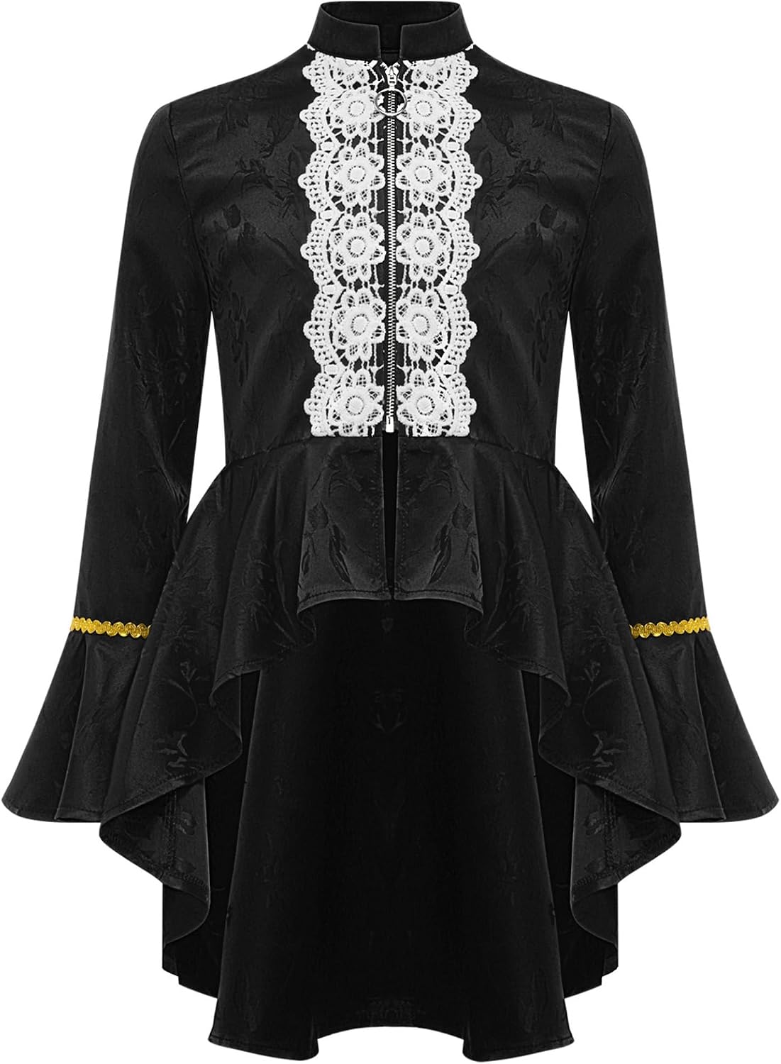 Sxiwei Kids Girls Renaissance Steampunk Long Sleeve Lace Flounce Tailcoat Medieval Retro Victorian Jacket Coat