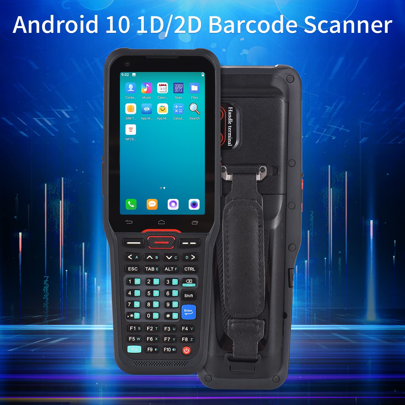 HUIOP pos system,Scanner di codici a barre Android 10.0 1D Terminale mobile palmare PDA con supporto motore di scansione 5703 Scansione di codici 1D/2D/QR Wireless Wi-Fi 4G con touchscreen da 4,0