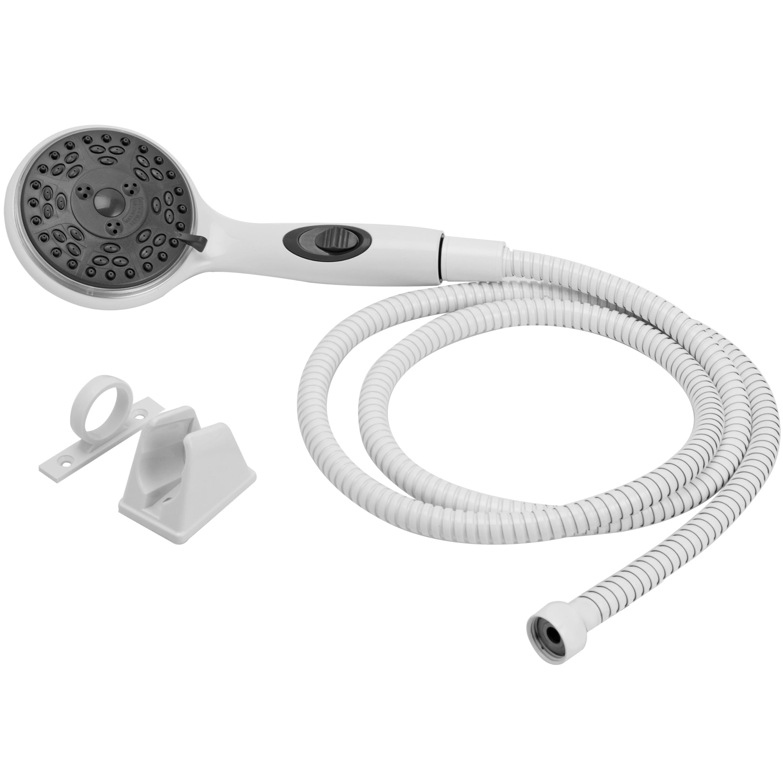Kit de ducha de mano y manguera Dura Faucet Premium para autocaravanas - Interruptor de encendido/apagado ecológico (blanco)