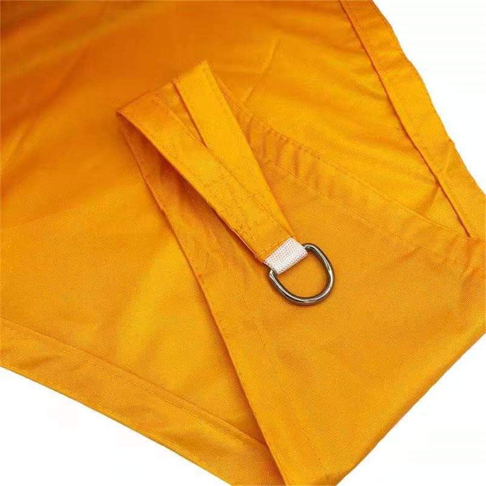 Wodoodporny trójkątny żagiel przeciwsłoneczny z prawej strony - markiza blokująca promienie UV do ogrodu i na zewnątrz, imprezy na tarasie, tkanina Oxford, 4 x 4 x 5,7 m, żółty mango