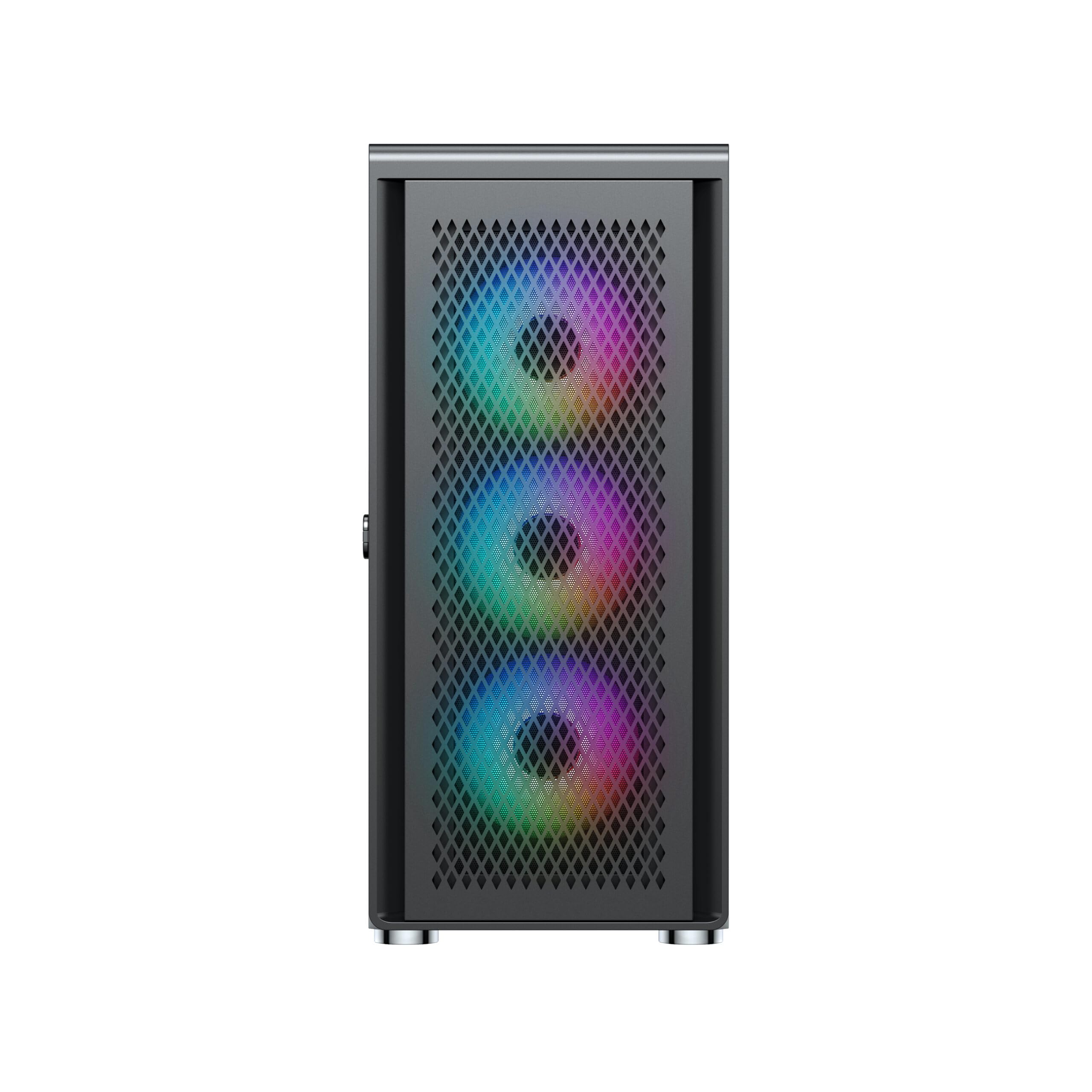 Air 100 Black Midi Tower ATX Case per PC, rete metallica, finestra laterale in vetro temperato, 4 ventole A-RGB da 120 mm preinstallate, radiatori da 360 mm, scheda madre E-ATX/ATX/mATX/ITX