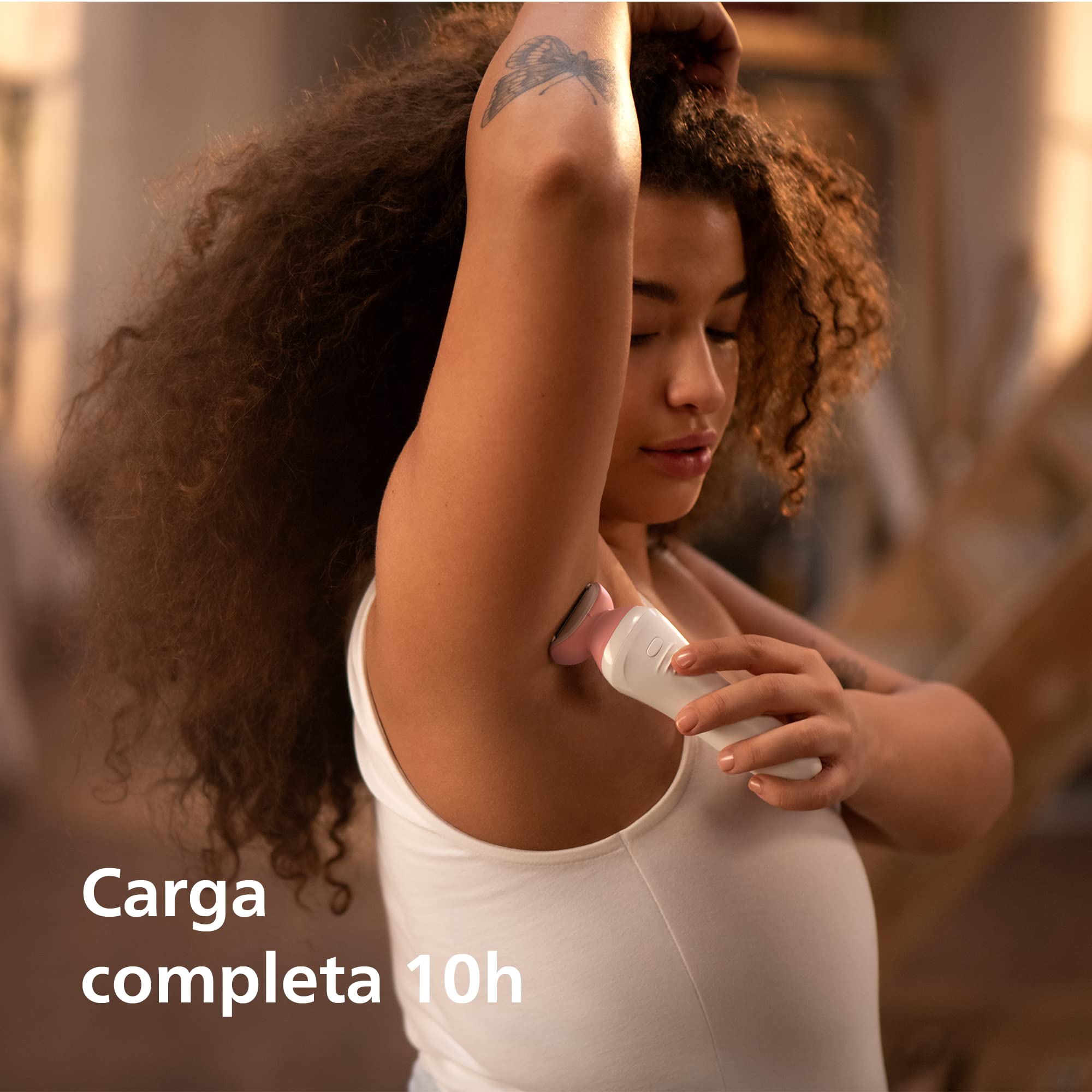 Philips Afeitadora de Mujer Serie 6000, 6 accesorios, Incluye Perfilador Bikini, Guante Exfoliante, Peine Guia y Cepillo de Limpieza, BRP146/00, Blanco