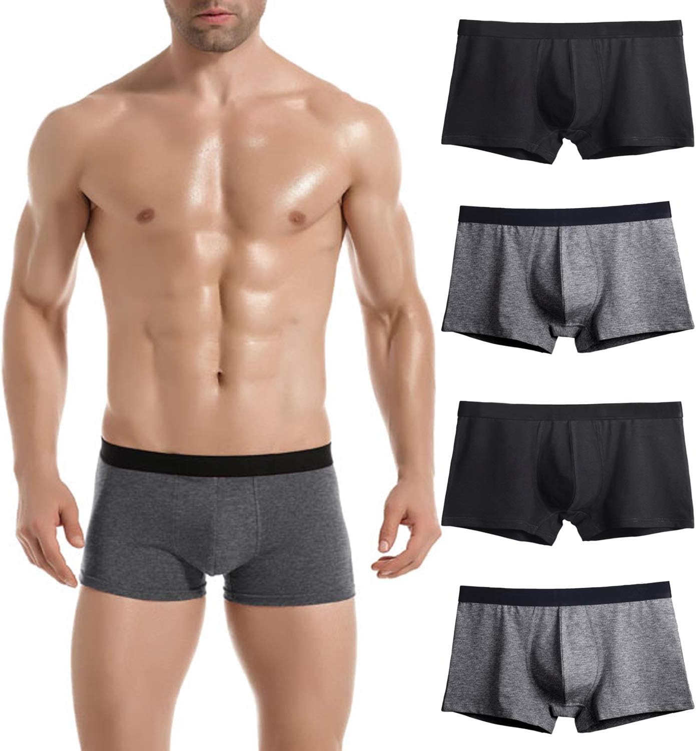Donpapa Mens Underwear Breathable Boxer Briefs U Pouch Cotton Soft Shorts Pants No Fly for Boys