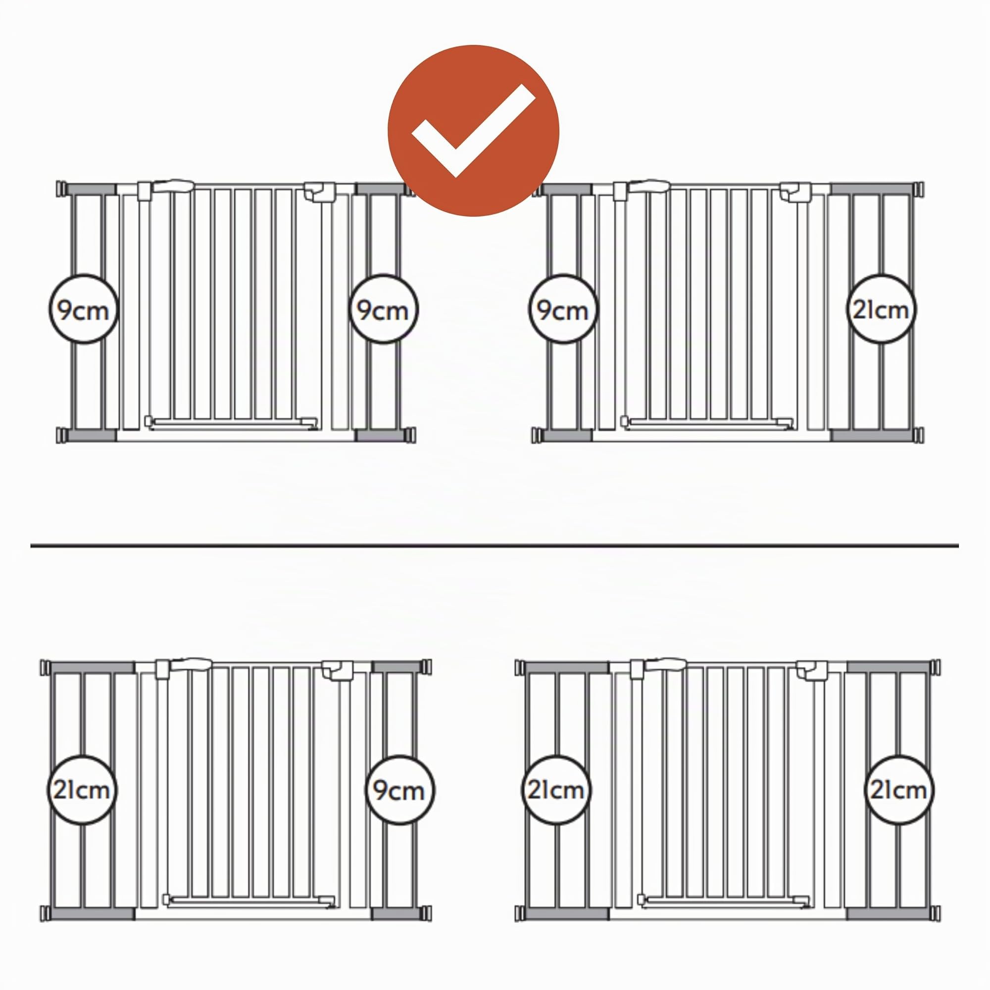Hauck Extensión 21 cm para Barrera de Seguridad Infantil para Puertas y Escaleras | Apta para Clear Step 2 - Open N Stop 2 - Open N Stop KD - Stop N Safe 2 - Autoclose N Stop 2 - Gris | Compatible con hauck Open N Stop 2, Clear Step 2, Clear Step Autoclos