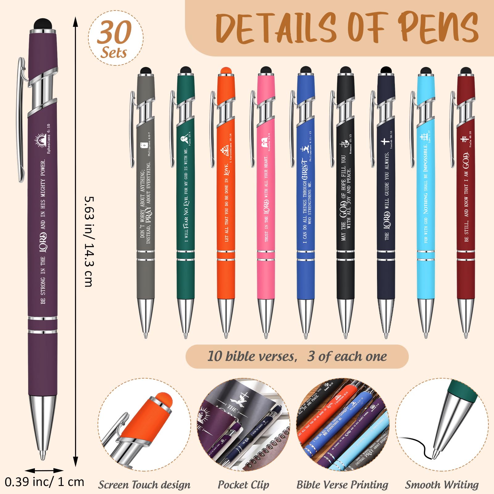 Glenmal 30 juegos de cuadernos bíblicos en espiral a granel para tomar notas, versículos bíblicos, bolígrafos inspiradores de la Biblia, oración, diarios de estudio de la Biblia para mujeres y