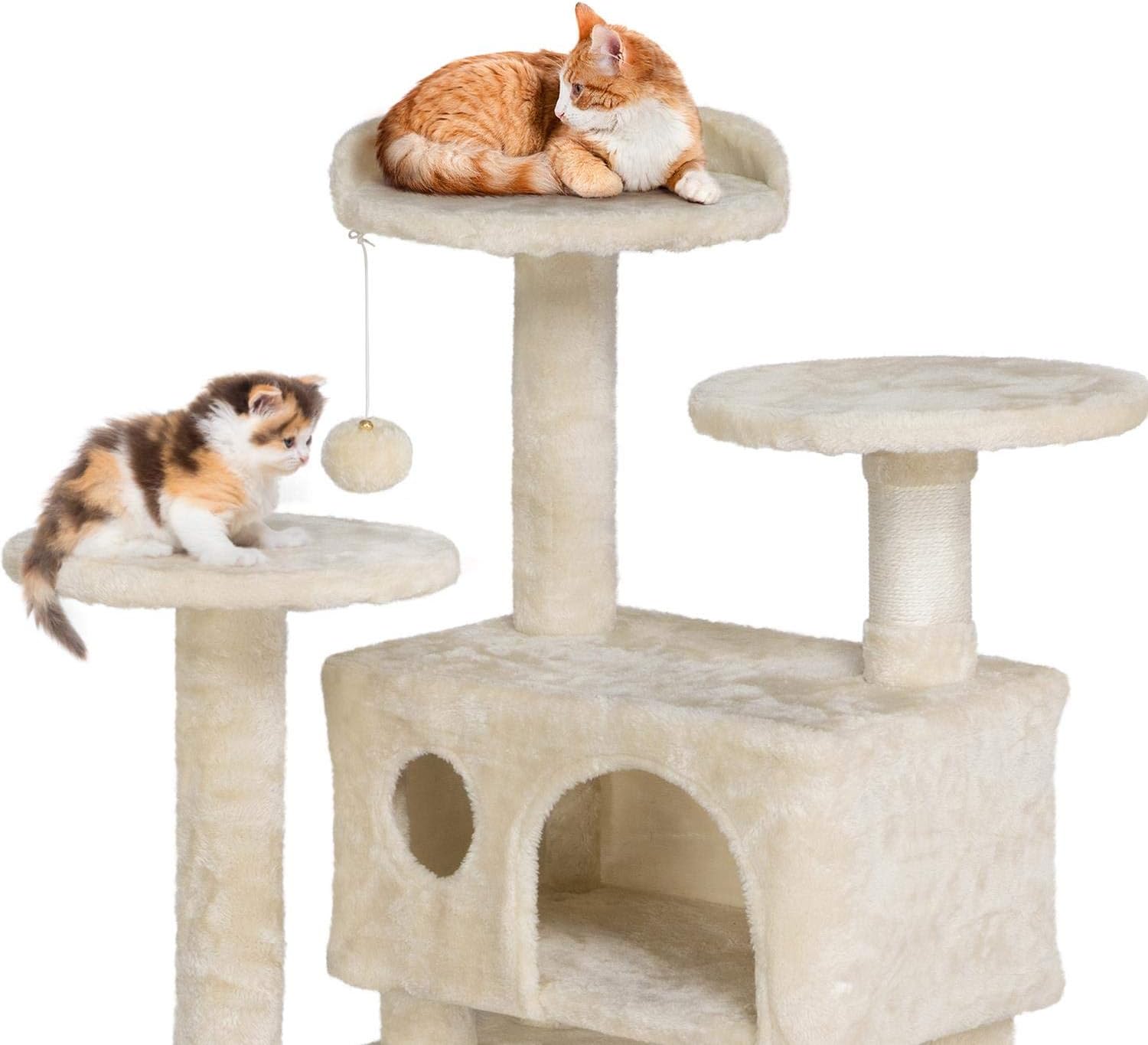 Yaheetech 55 inches Multi-Level Cat Tree Condo Play House Furniture with a Full Sisal-Covered Ramp
